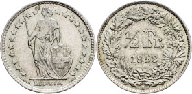 Switzerland, 1/2 Franc 1958