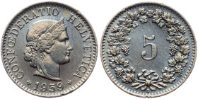 Switzerland, 5 Rappen 1959, Bern