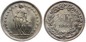Switzerland, 1/2 Franc 1960, Bern