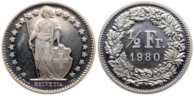 Switzerland, 1/2 Franc 1980, Bern