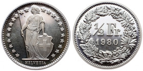 Switzerland, 1/2 Franc 1980, Bern