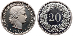 Switzerland, 20 Rappen 1980, Bern