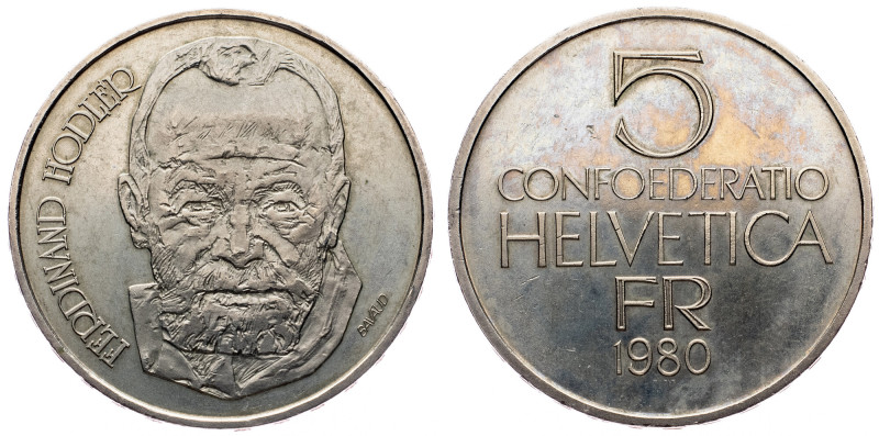 Switzerland, 5 Francs 1980, Bern Switzerland, 5 Francs 1980, Bern, KM# 59; UNC
...