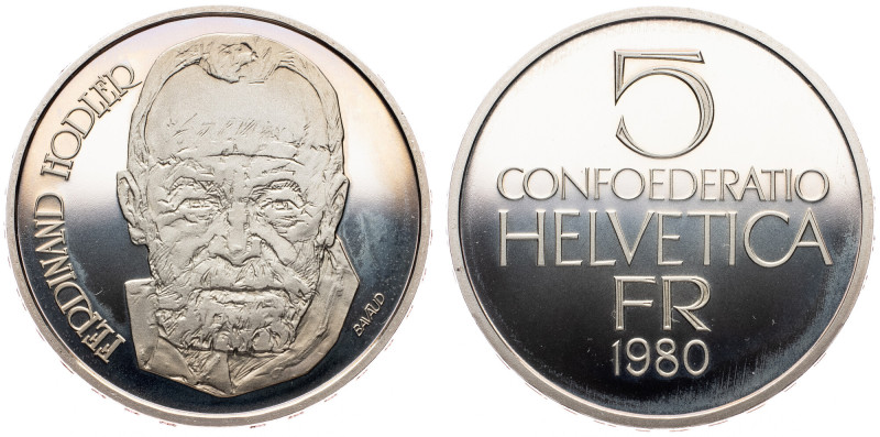 Switzerland, 5 Francs 1980, Bern Switzerland, 5 Francs 1980, Bern, KM# 59; PROOF...