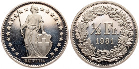 Switzerland, 1/2 Franc 1981, Bern