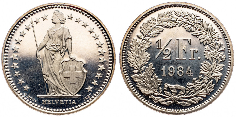 Switzerland, 1/2 Franc 1984, Bern Switzerland, 1/2 Franc 1984, Bern, KM# 23a.1; ...