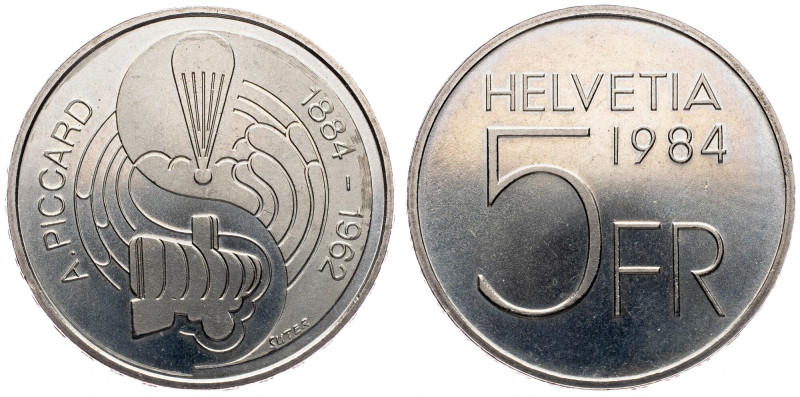 Switzerland, 5 Francs 1984, Bern Switzerland, 5 Francs 1984, Bern, KM# 63; UNC
...