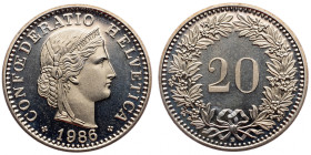 Switzerland, 20 Rappen 1986, Bern