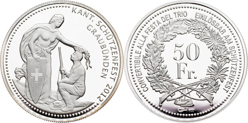 Switzerland, 50 Francs 2012 Switzerland, 50 Francs 2012, Ag|Shooting thalers – G...