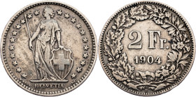 Switzerland, 2 Francs 1904 B