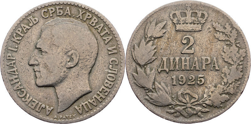 Yugoslavia, 2 Dinara 1925 Yugoslavia, 2 Dinara 1925, KM# 6; aVF

Grade: aVF