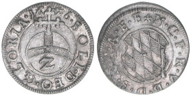Maximilian I. 1598-1623
Bayern. 1/2 Batzen, 1626. 1,14g
Hahn 93
vz+
