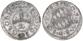 Maximilian I. als Kurfürst 1623-1651
Bayern. 1/2 Batzen, 1629. 1,14g
Hahn 93
vz