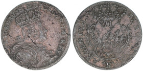Friedrich II. 1762-1786
Preussen. 6 Kreuzer, 1757 B. Breslau
3,14g
Old.300
ss