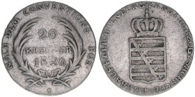 Ernst 1806-1826
Sachsen Coburg Saalfeld. 20 Kreuzer, 1826 S. 6,37g
AKS 131
ss-