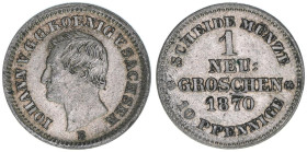 Johann 1854-1873
Sachsen. 1 Neugroschen, 1870 B. 2,07g
AKS 148
vz