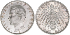Otto 1886-1913
Bayern. 3 Mark, 1908 D. 16,67g
J.47
Avers Kr.
vz