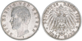 Otto 1886-1913
Bayern. 3 Mark, 1909 D. 16,57g
J.47
ss