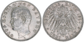 Otto 1886-1913
Bayern. 3 Mark, 1910 D. 16,61g
J.47
ss+