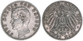 Otto 1886-1913
Bayern. 2 Mark, 1904 D. 11,00g
J.45
ss