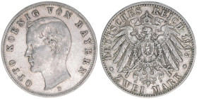 Otto 1886-1913
Bayern. 2 Mark, 1905 D. 11,09g
J.45
ss