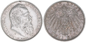 Prinzregent Luitpold 1821-1912
Bayern. 2 Mark, 1911 D. 11,11g
J.48
ss+