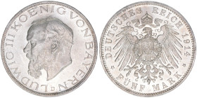 Ludwig III. 1913-1918
Bayern. 5 Mark, 1914 D. 27,80g
J.53
vz/stfr