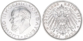 Ludwig III. 1913-1918
Bayern. 3 Mark, 1914 D. 16,67g
J. 52
vz/stfr