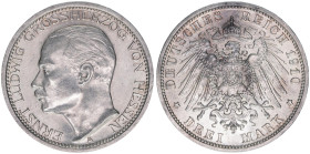 Ernst Ludwig 1892-1918
Hessen. 3 Mark, 1910 A. 16,67g
J.76
stfr-