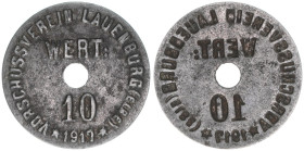 Vorschuß-Verein
Lauenburg. 10 Pfennig, 1917. einseitig
Eisen
1,28g
ss+