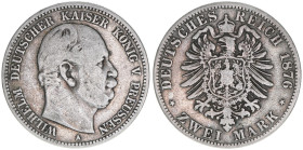 Wilhelm I. 1861-1888
Preussen. 2 Mark, 1876 A. 10,79g
J.96
s/ss