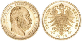 Wilhelm I. 1861-1888
Preussen. 10 Mark, 1872 A. 4,00g
AKS 111
stfr-