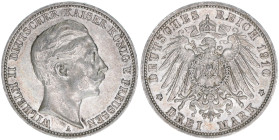 Wilhelm II. 1888-1918
Preussen. 3 Mark, 1910 A. 16,64g
J.103
vz