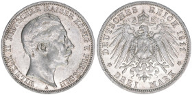 Wilhelm II. 1888-1918
Preussen. 3 Mark, 1911 A. 16,65g
J.103
vz-