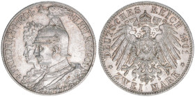 Wilhelm II. 1888-1918
Preussen. 2 Mark, 1901. zum 200jährigen Bestehen des Königreiches
11,12g
J. 105
vz