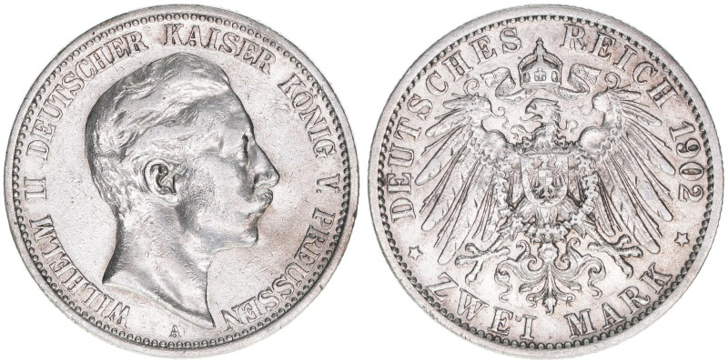 Wilhelm II. 1888-1918
Preussen. 2 Mark, 1902 A. 11,05g
J.102
ss