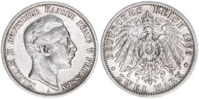 Wilhelm II. 1888-1918
Preussen. 2 Mark, 1905 A. 11,08g
J.102
ss