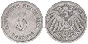 5 Pfennig, 1893 G
Auflage 421862. 2,44g
AKS 16
s/ss