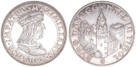 Maximilian I. 1490-1519
Medaille, ohne Jahr. Burg Hasegg - Ag - 26mm
Hall
6,20g
stfr