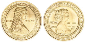 Maximilian I. 1490-1519
Goldmedaille, 2009. auf die Hochzeit mit Maria von Burgund Au585
Hall
2,03g
vz