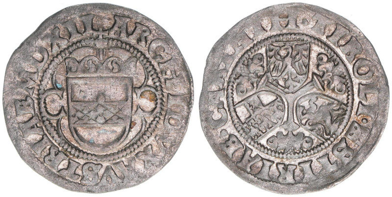 Maximilian I. 1490-1519
1/2 Batzen, 1512. Wien oder Graz
1,53g
Egg 14
vz