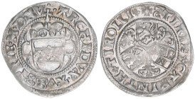 Maximilian I. 1490-1519
1/2 Batzen, 1515. Wien oder Graz
1,74g
Egg 18
vz