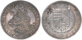 Erzherzog Ferdinand 1564-1595
Taler, ohne Jahr. seltene Variante - Oberlippenbart aufgestülpt, Harnischvariante
Hall
28,18g
Dav.8094
vz+