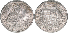 Erzherzog Ferdinand 1564-1595
1/4 Taler, ohne Jahr. Hall
7,00g
gestichelt
vz-
