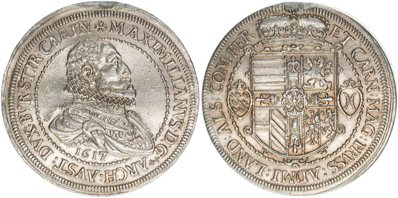 Erzherzog Maximilian 1602-1618
2 Taler, 1617. vergoldet
Ensisheim
57,65g
Klemesc...