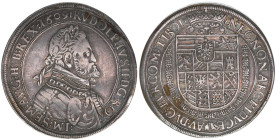 Rudolph II. 1576-1612
Taler, 1609. Sonderrüstung mit Tutuli
Hall
28,28g
Dav.3006
ss