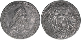 Matthias 1612-1619
Taler, 1617 KB. Kremnitz
27,56g
Huszar 1112
Rf., entf.Henkel
ss/vz
