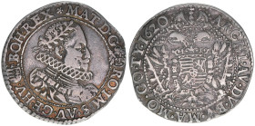 Matthias 1612-1619
1/4 Taler, 1620. Kremnitz
6,89g
Huszar 1125
ss