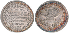 Auswurfmünze
Silberabschlag vom Doppeldukaten, 1653. 25mm
Regensburg
2,81g
Lanz XV-26
vz