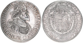 Ferdinand III. 1637-1657
Taler, 1654 IS. selten
St.Veit
27,66g
Herinek 413
Bearbeitungsspuren Rand
vz+